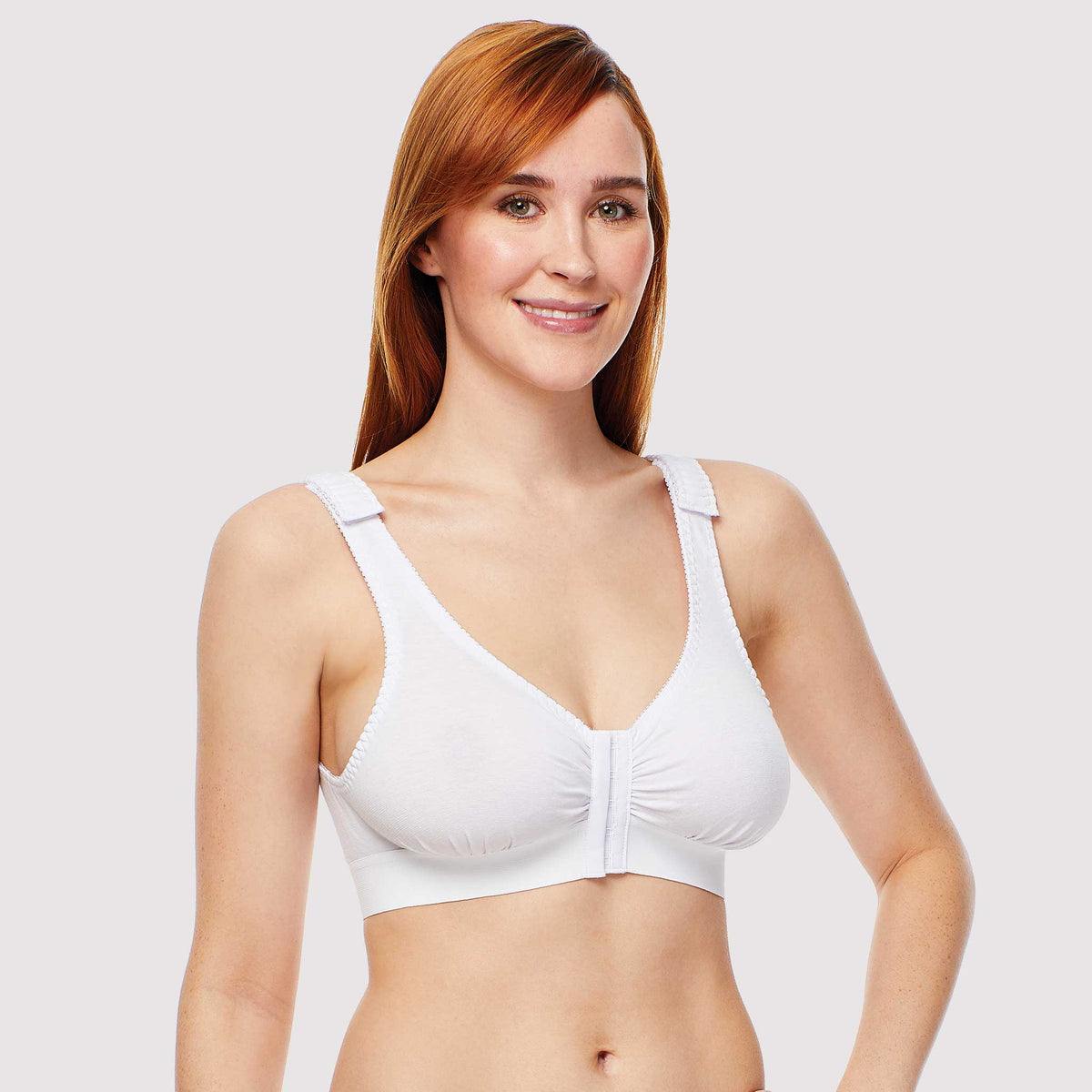 Women's Front Button Bra, Fixed And Pressurized Breast-receiving