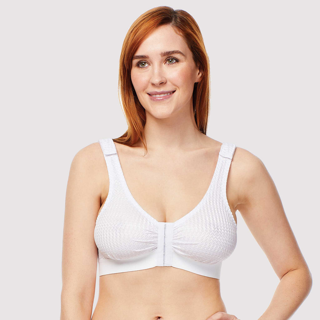 White Front Closure Cotton Comfort Bra B C D Dd Cup 42 at  Women's  Clothing store