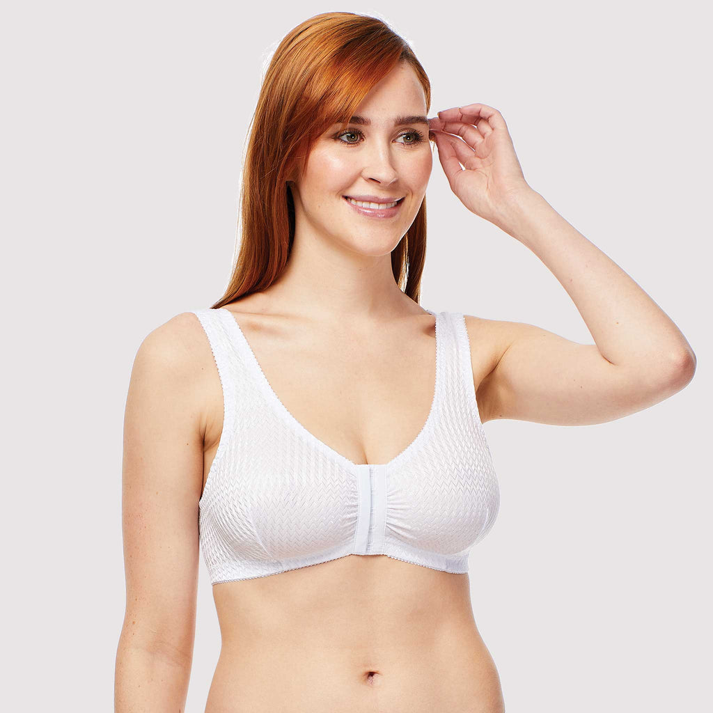 Classique Post Mastectomy Nylon Comfort Knit Bra with Lace 36D Beige
